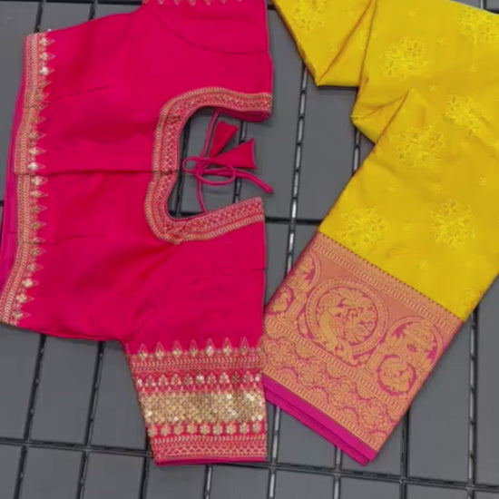 Siya Yellow Kanchipuram Silk Saree