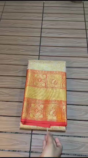 Neha Red Kanchipuram Soft Silk Saree