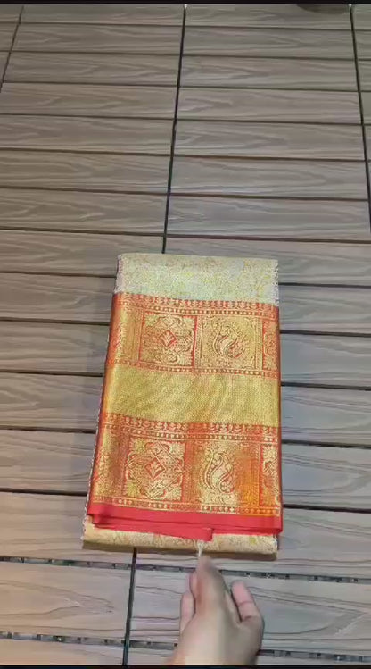 Neha Red Kanchipuram Soft Silk Saree