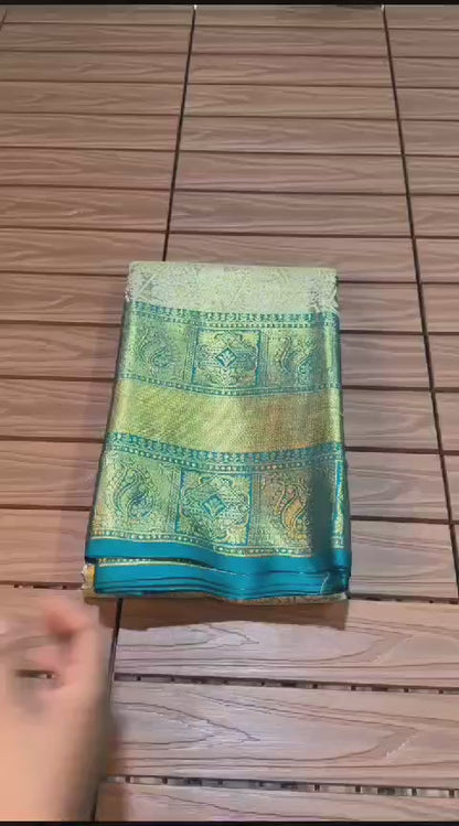 Neha Sea Green Kanchipuram Soft Silk Saree