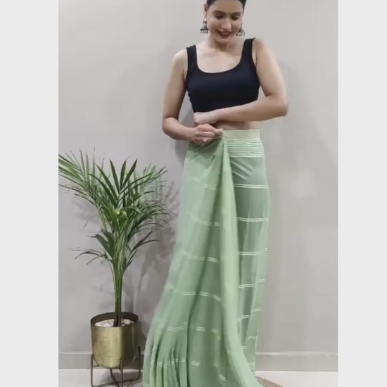 Yamini Greenish Grey Ready To Wear Saree