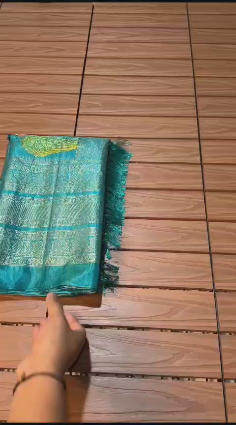 Ratan Sea Green Dolla Silk Saree