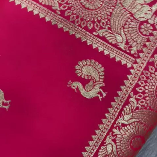 Hania Red Banarasi Saree