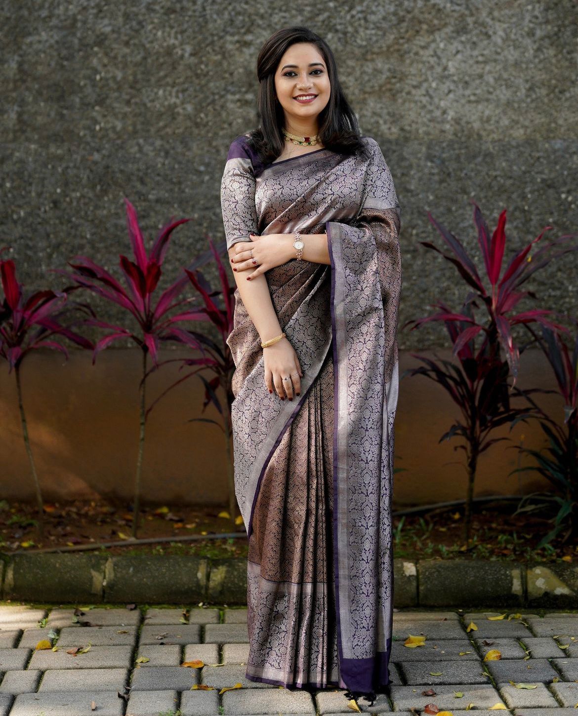 Wiranga Purple Soft Silk Saree With Remarkable Blouse Piece