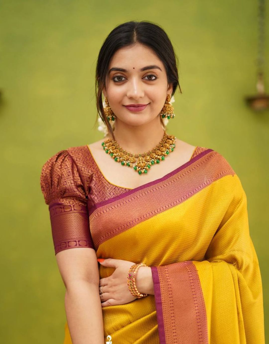 Aastha Yellow Kanchipuram Silk Saree