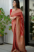 Liza Red Banarasi Silk Saree