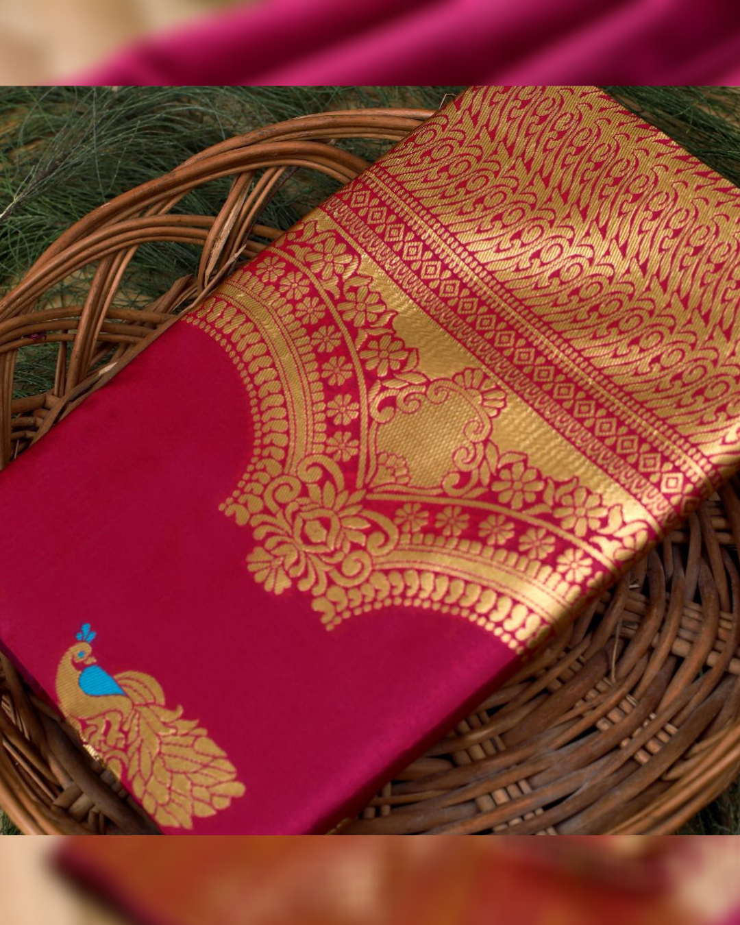 Pink  kalpna stylish New Saree With Attached Blouse