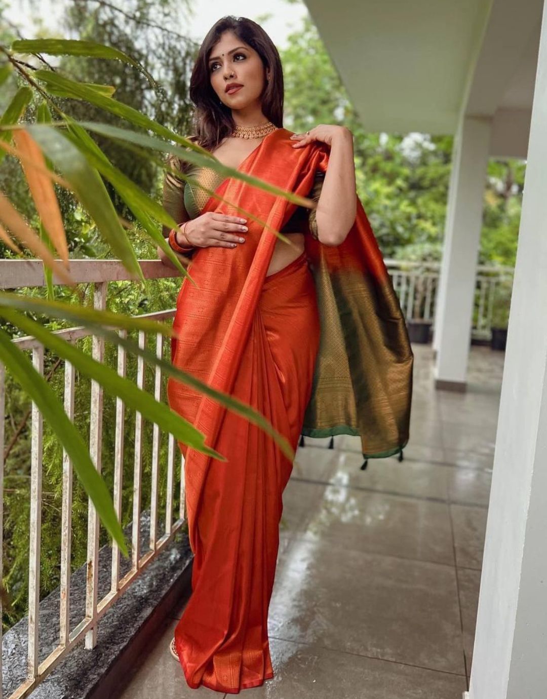 AARYA ORANGE SOFT SILK SAREE