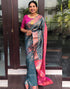 REWA FIROZI PINK TRADITIONAL KANCHI SOFT SILK SARI WITH ATTACHED BLOUSE