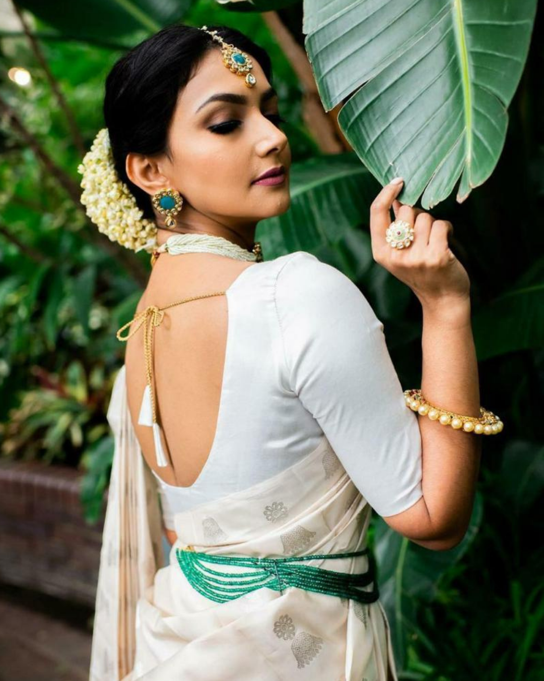 Mili White Kanchi Soft Silk Saree With Attached Blouse 