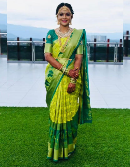 Geeta Yellow Kanchipuram Saree 