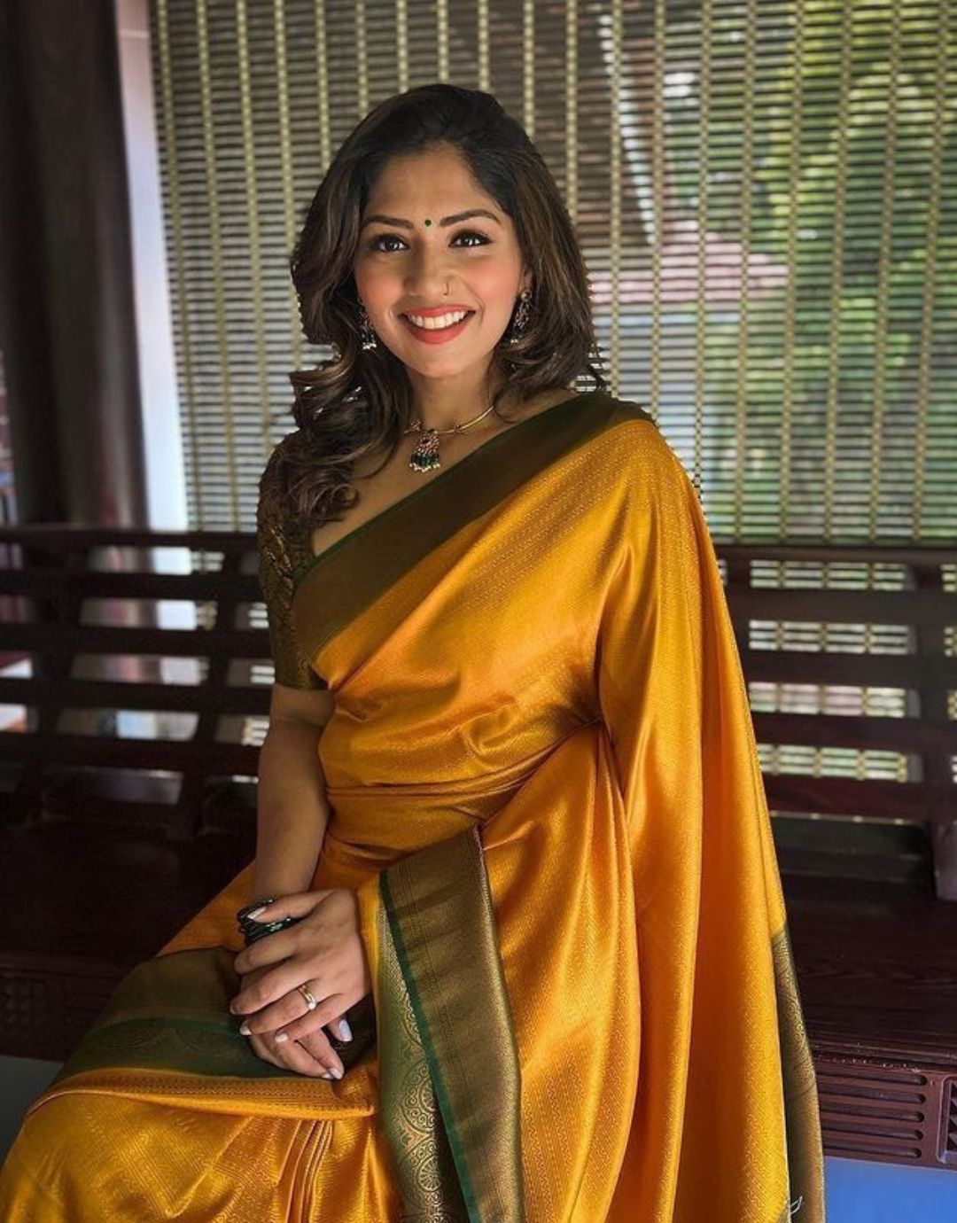 ANNU YELLOW TRADITIONAL SOFT SILK SAREE WITH ATTACHED BLOUSE