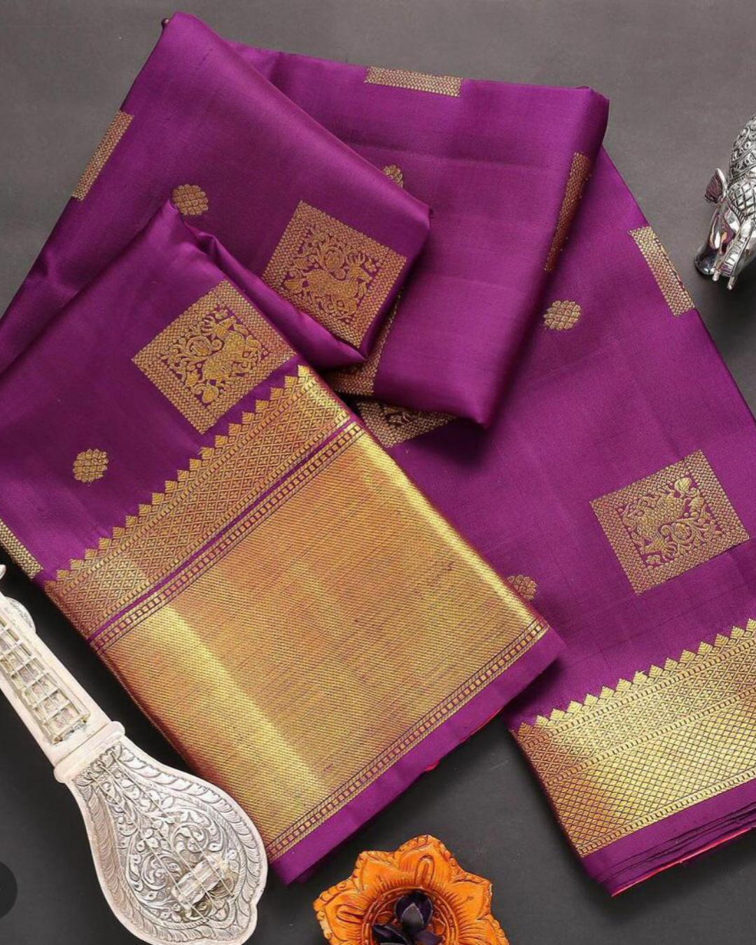 Wine Box Soft Silk Saree With Attached Blouse