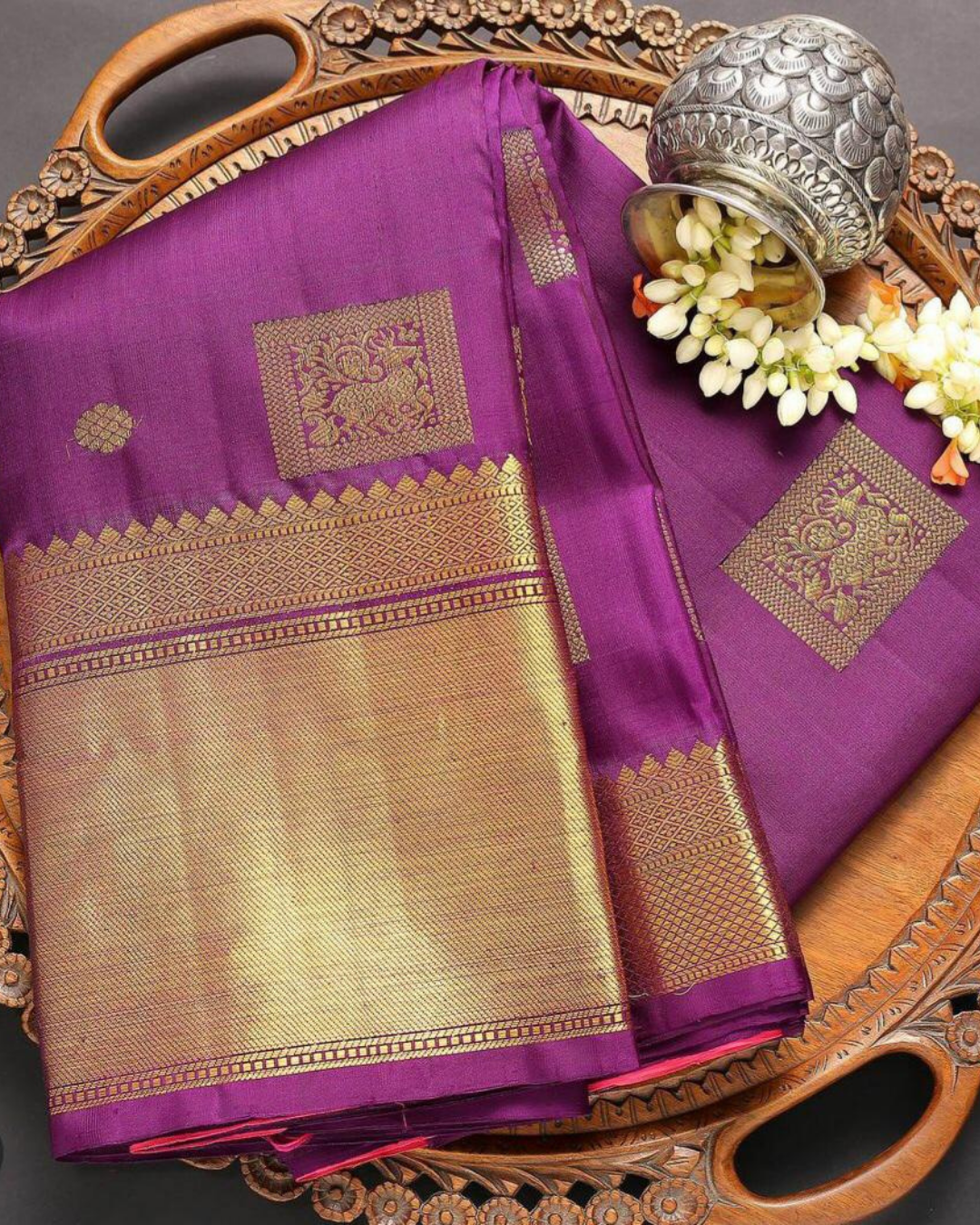 Wine Box Soft Silk Saree With Attached Blouse