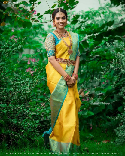 Neeti Yellow Kanchipuram Soft Silk Saree