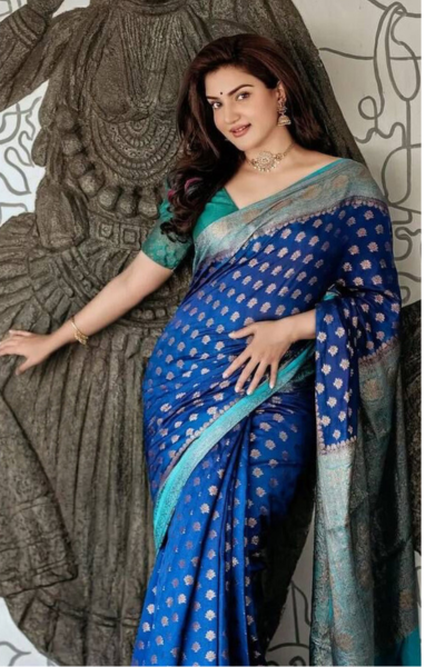 Oberoi Cyan Blue Kancipuram Saree