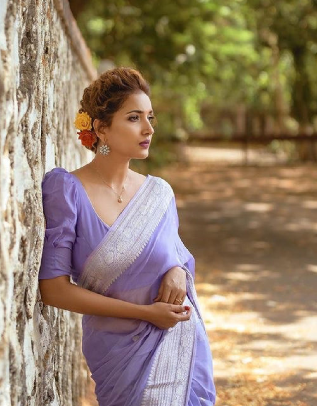 fatima Lavender Linen Silk Saree