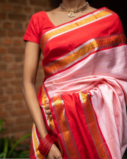 Leniar Pink Pure Soft Silk Saree