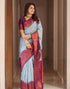 Vihana Sky Blue Kanchipuram Saree 