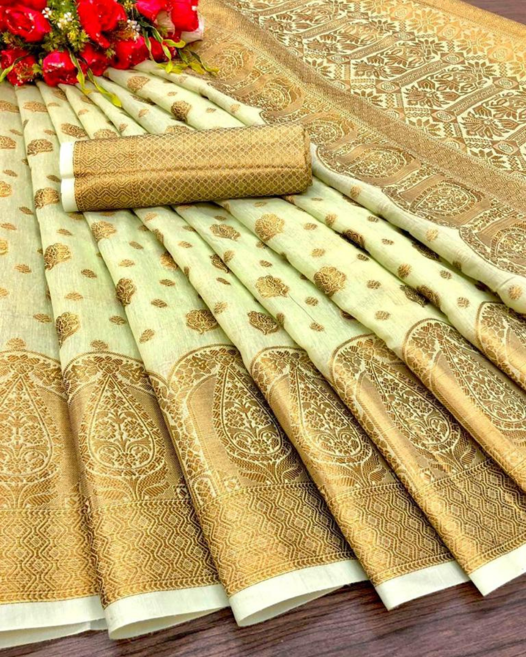 Mahi Archaic Traditional Kanchi Soft Silk Saree With Attached Blouse