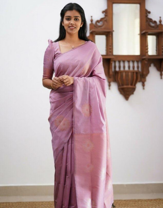 Neha Light Orchid Soft Silk Saree