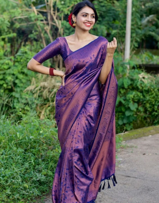 Liza Blue Kanchipuram Saree 