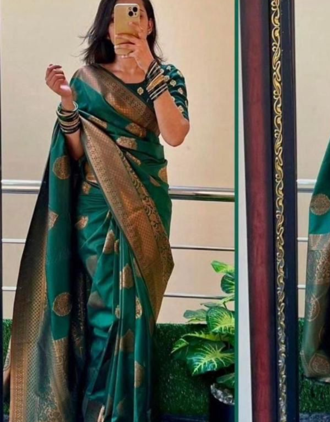 Kavya Dark Green Coloured Soft Silk Saree