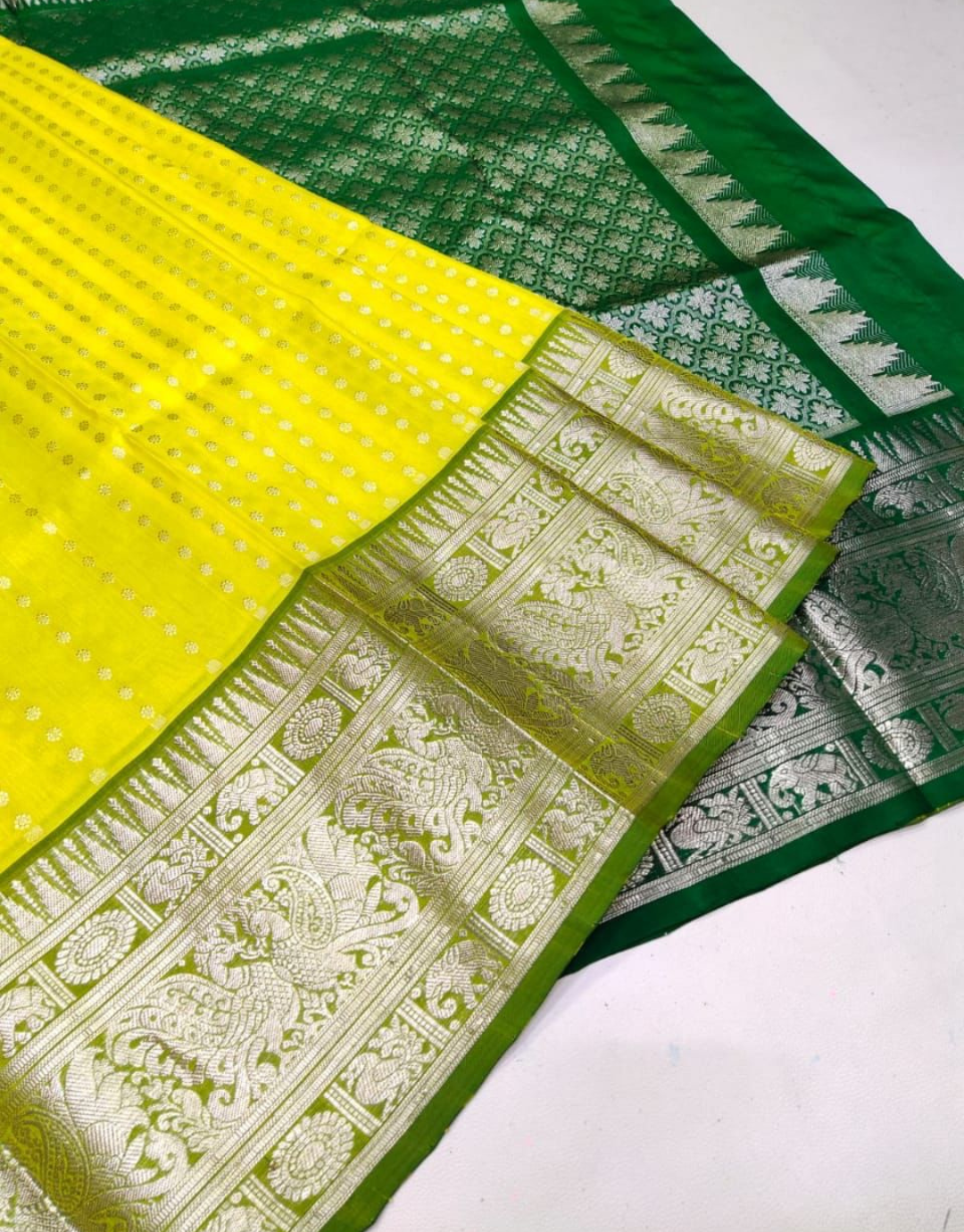 Nikita Yellow Kanchipuram Saree