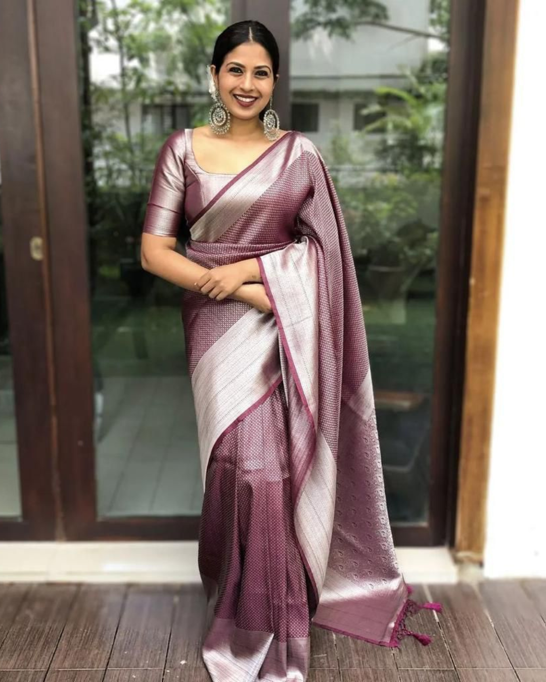 Bindu Wine Kanchipuram Silk Saree