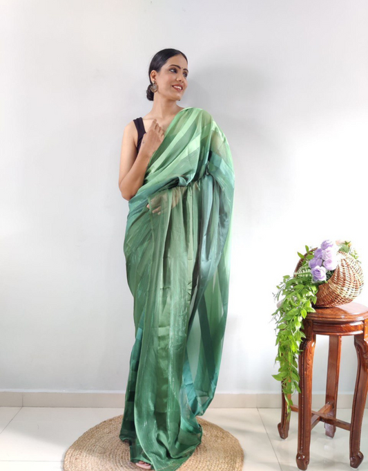 Nidhi Light Green Ready To Wear Saree