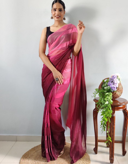 Nidhi Deep Pink Ready To Wear Saree