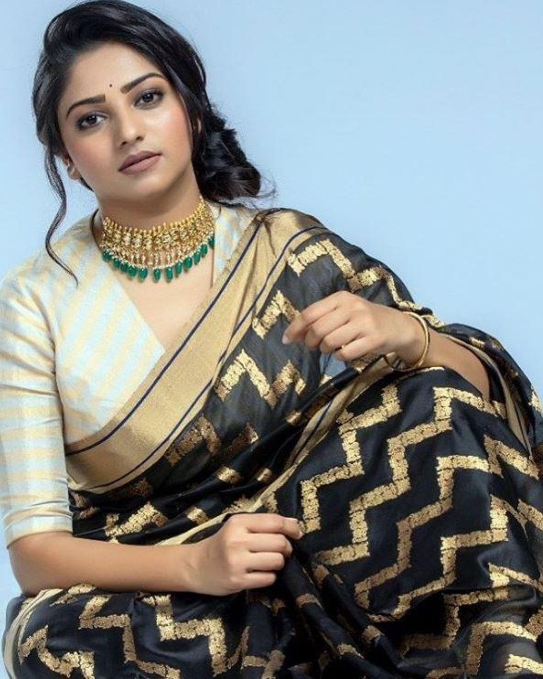 Black Stylish Leheriya Designed Saree