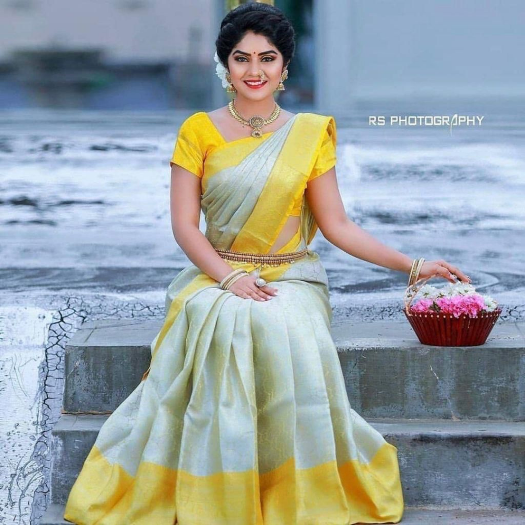 AARYA YELLOW KANCHIPURAM SAREE