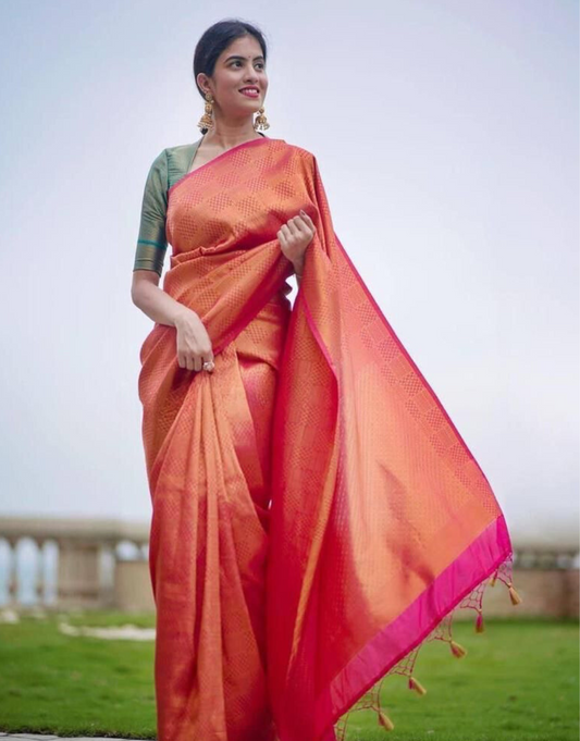 Jiya Pink Soft Silk Saree