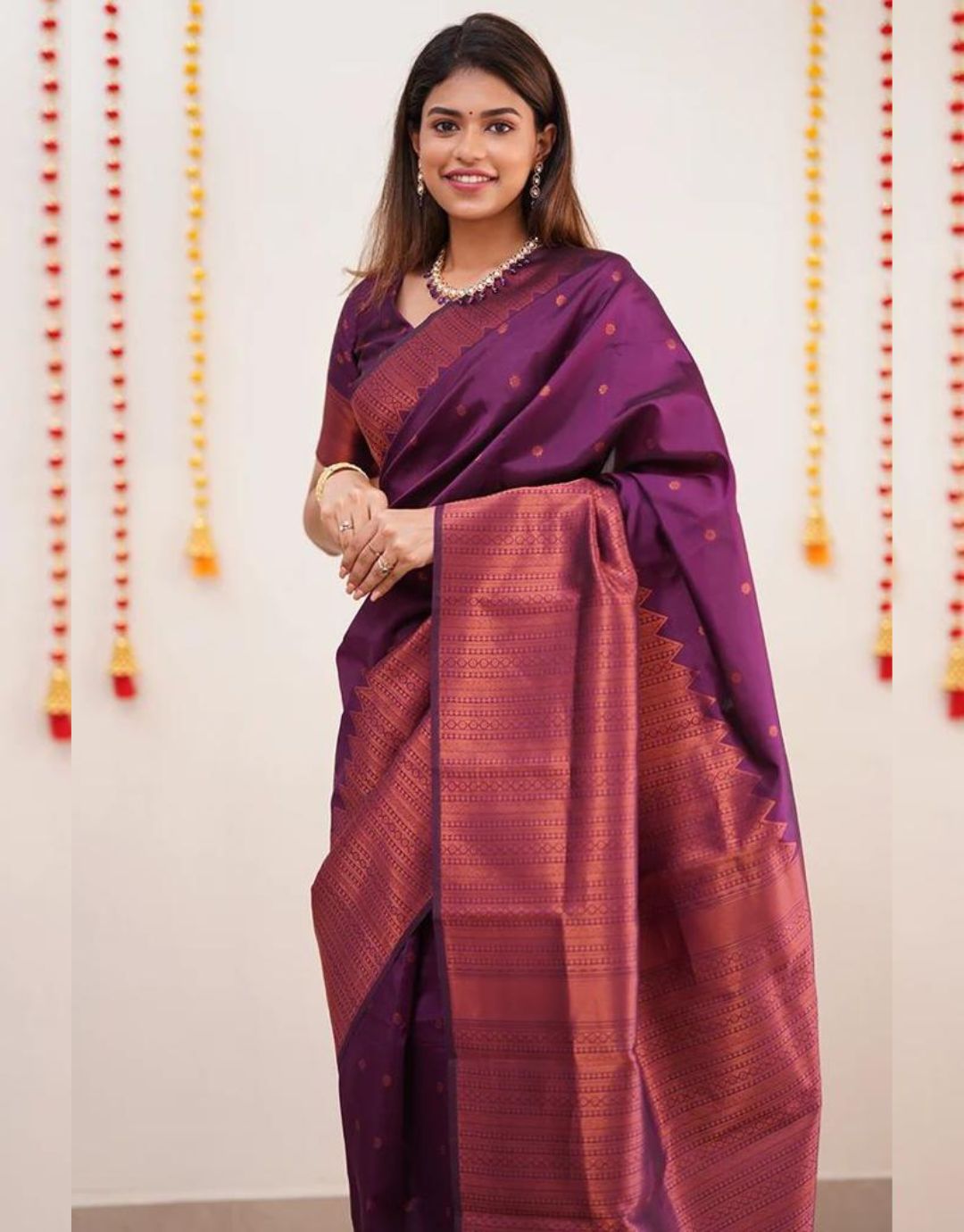 Maira Wine Kanchipuram Silk Saree