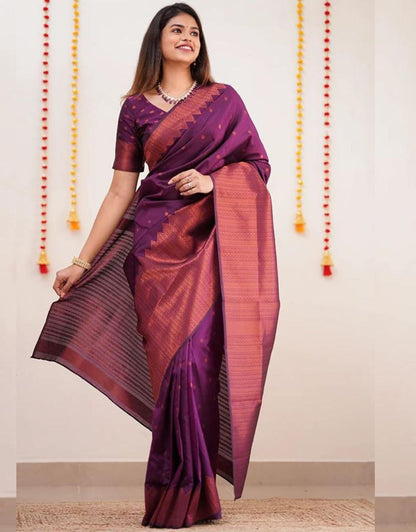 Maira Wine Kanchipuram Silk Saree