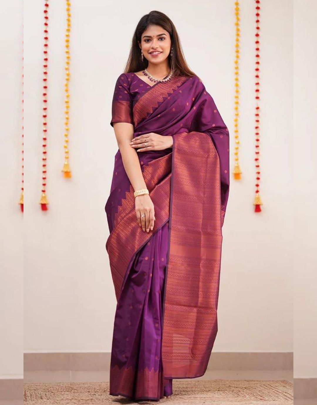 Maira Wine Kanchipuram Silk Saree