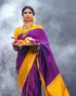 YUTI PURPLE TRADITIONAL KANCHI SOFT SILK SARI WITH ATTACHED BLOUSE