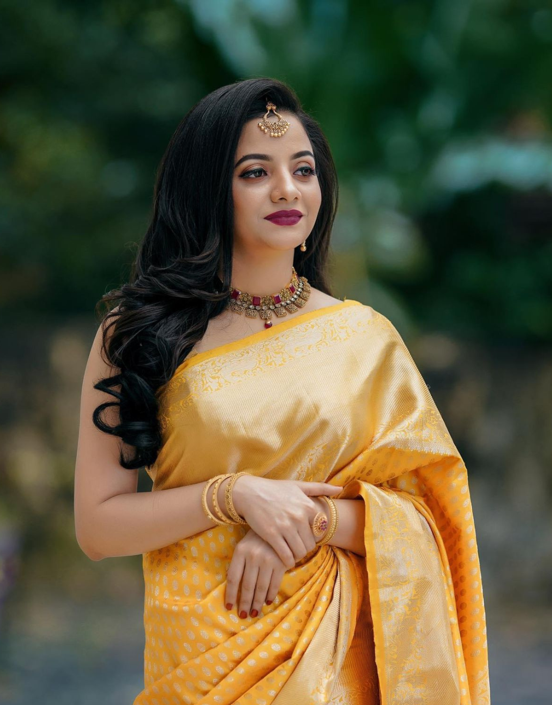 Siya Yellow Banarasi Saree