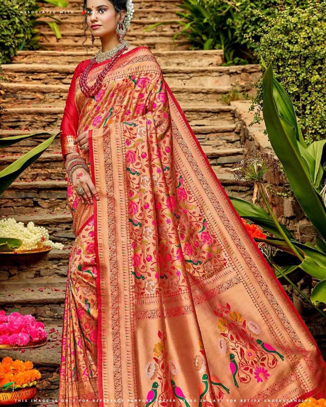 Kanchivaram Traditional Soft Silk Saree With Attached Blouse