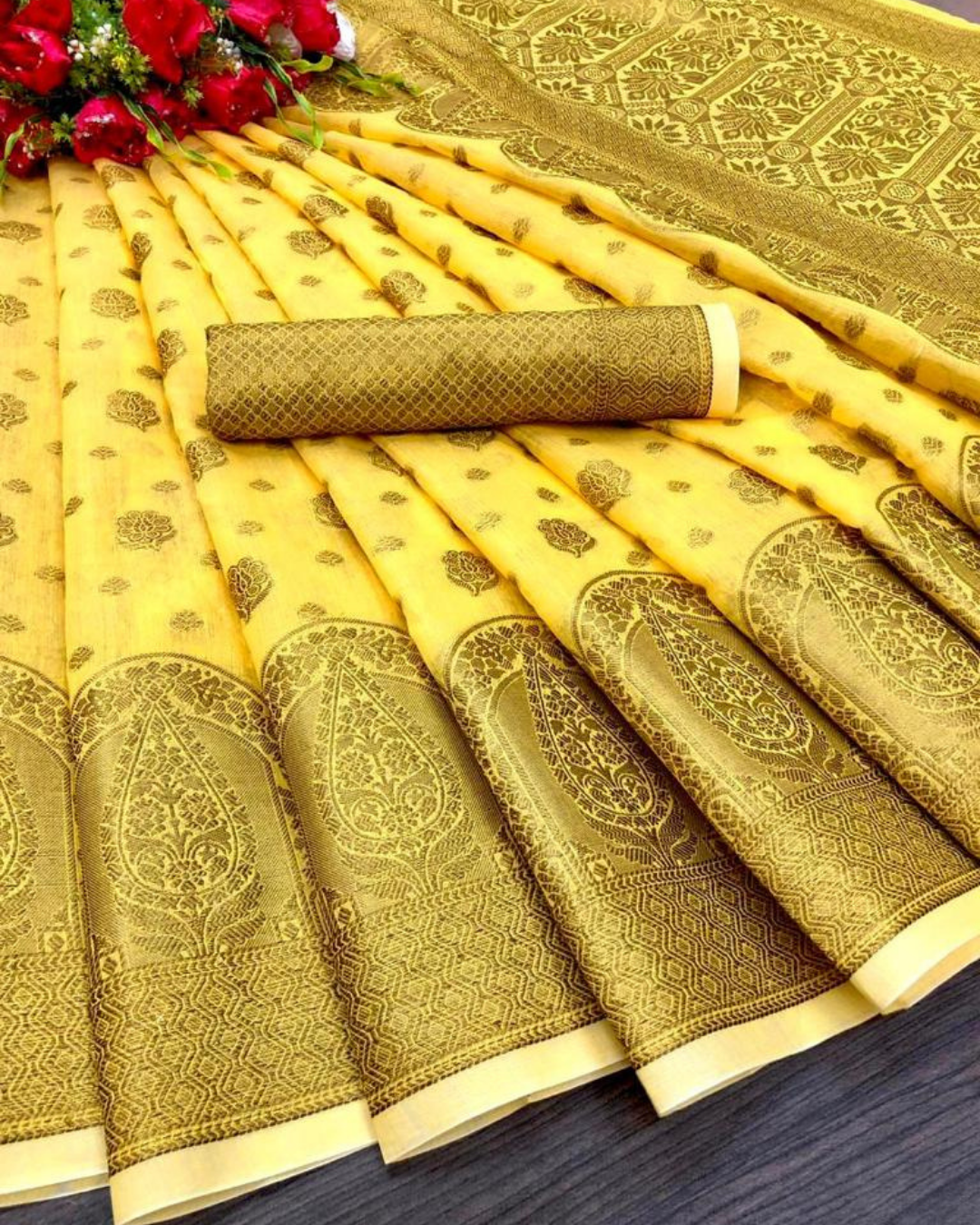 Pinal Yellow Cotton Saree