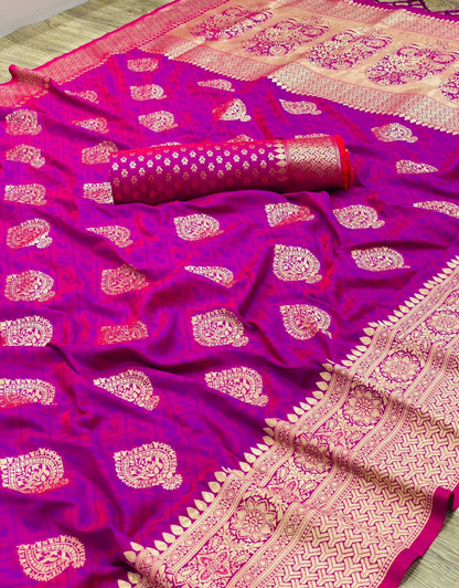 Damini Purple Soft Silk Saree