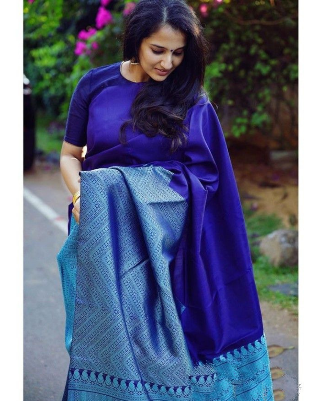 Classical Blue-Sky Soft Silk Saree