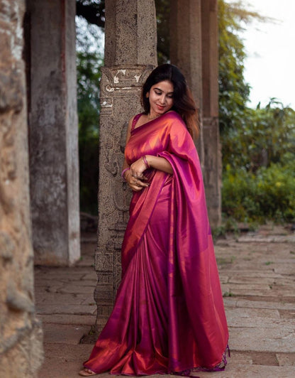 Nitu Shinny Pink Kanchipuram Saree