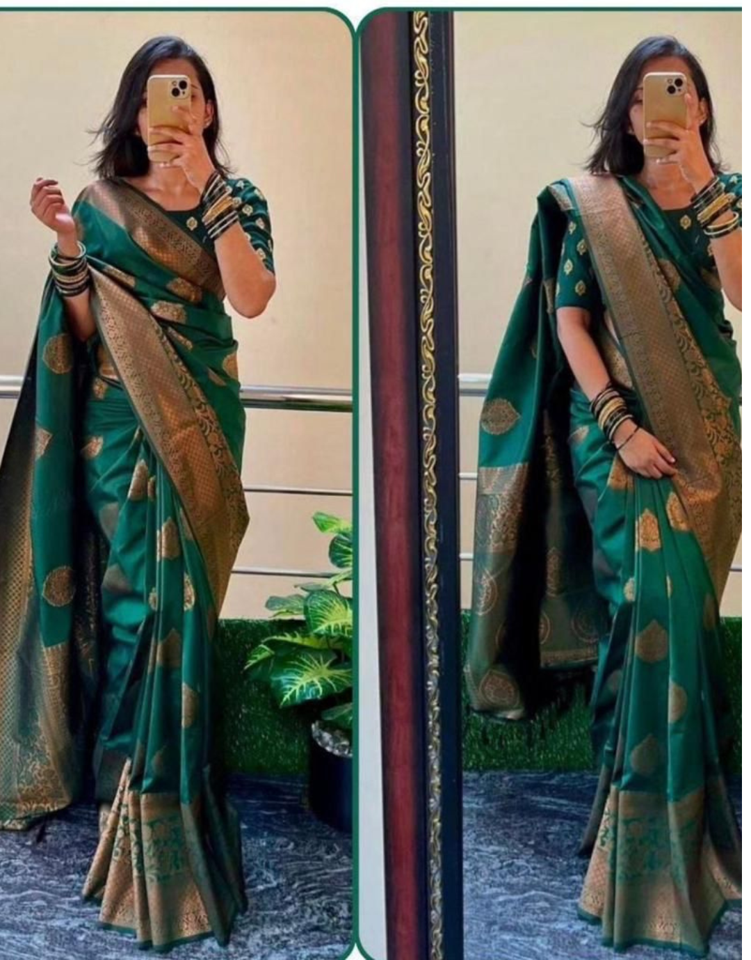 Kavya Dark Green Coloured Soft Silk Saree