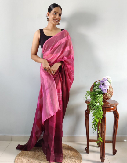 Nidhi Deep Pink Ready To Wear Saree