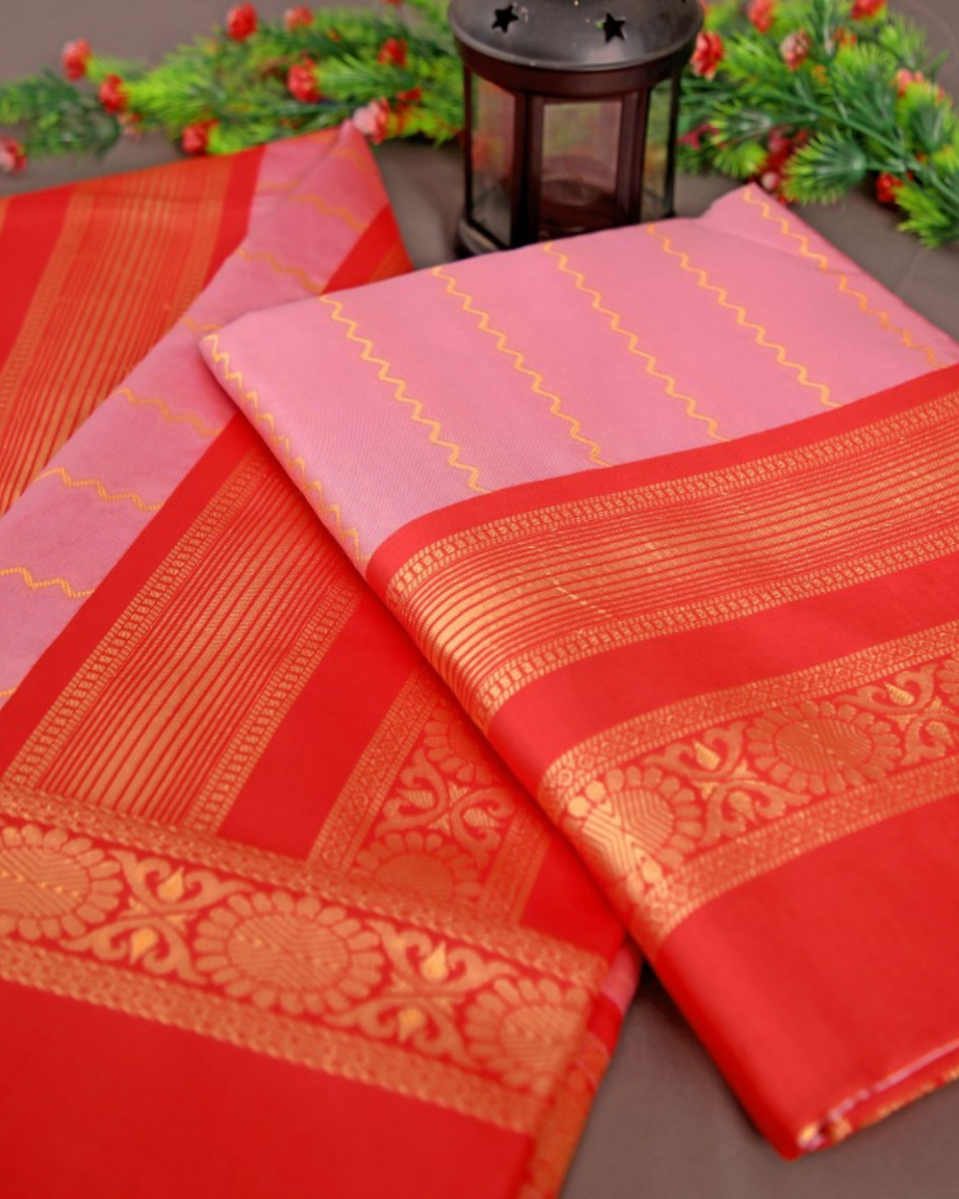 Leniar Pink Pure Soft Silk Saree