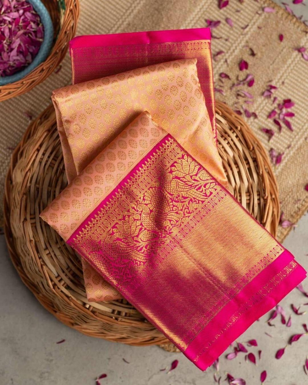 KANIKA Traditional Kanchi Soft Silk Saree With Attached Blouse