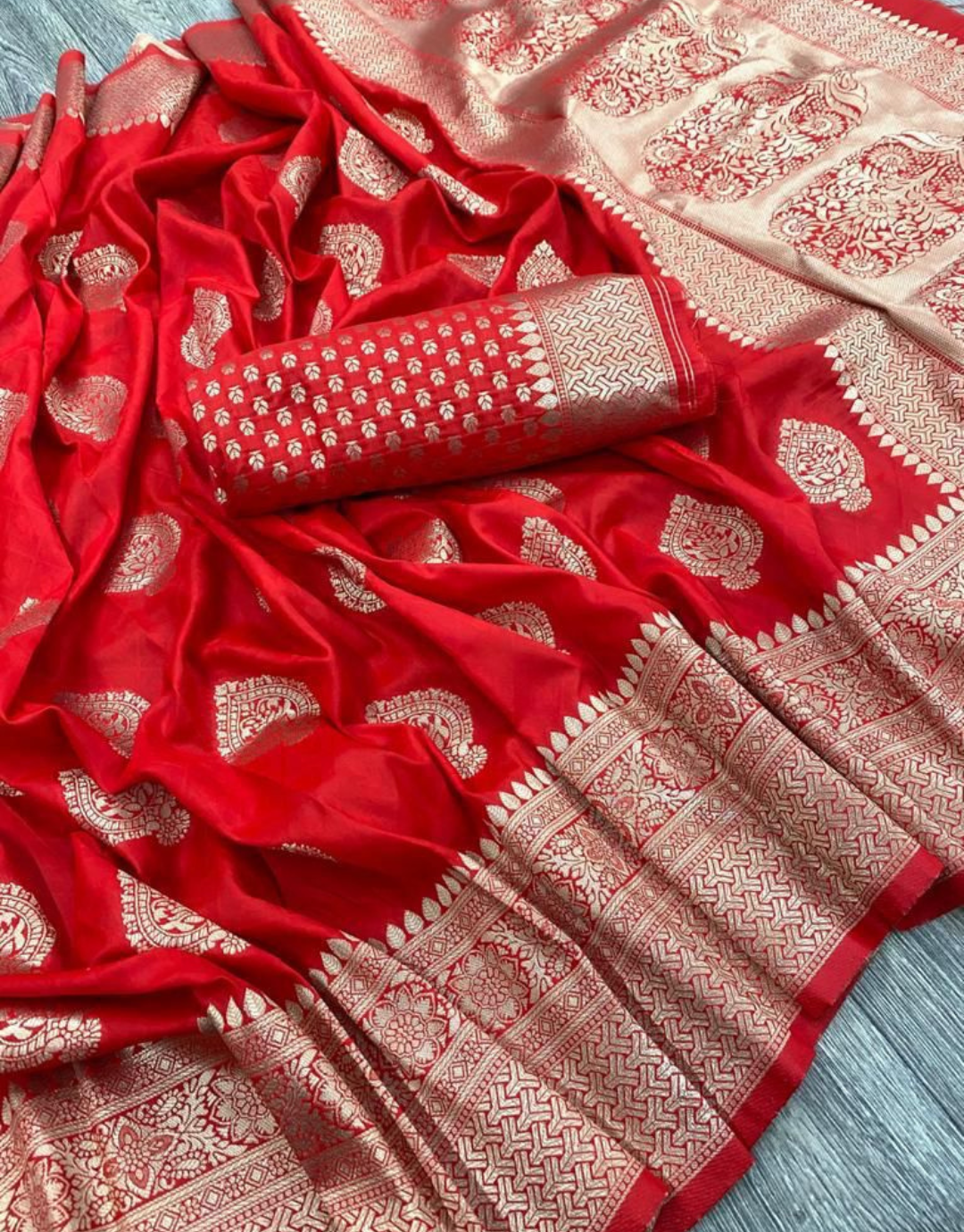 Damini Red Soft Silk Saree