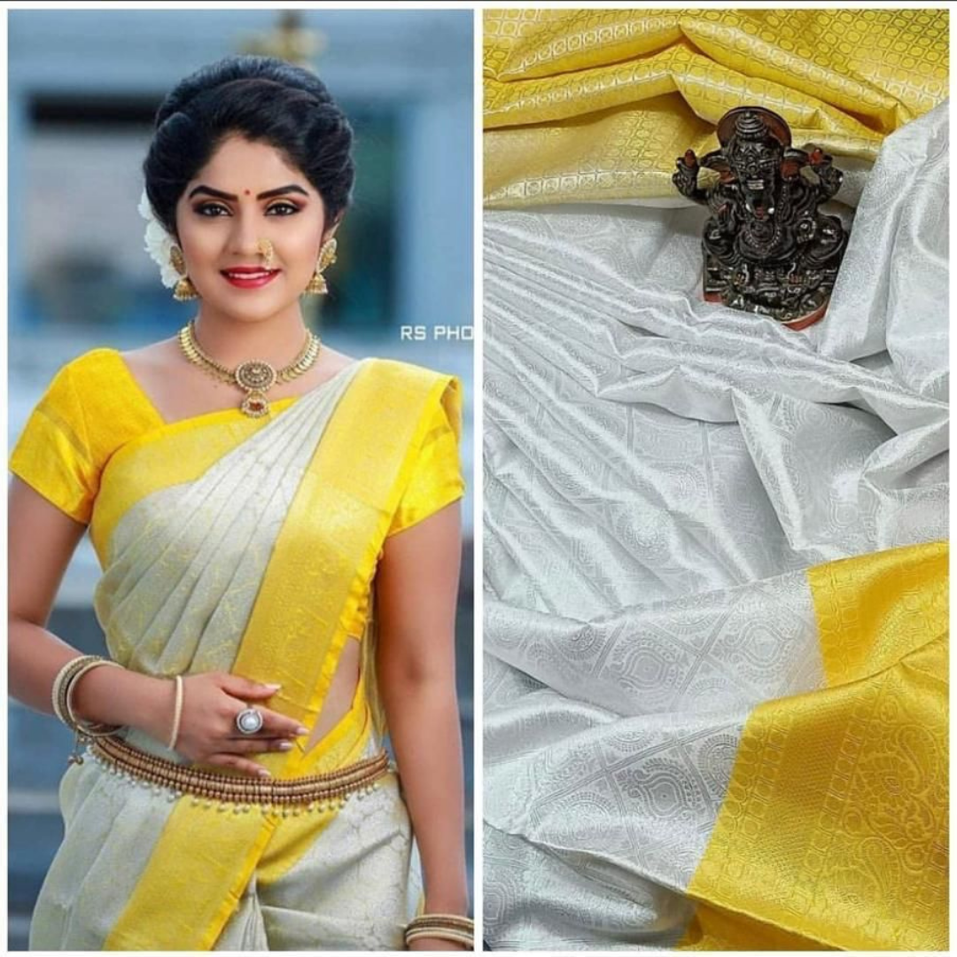 AARYA YELLOW KANCHIPURAM SAREE